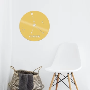 Image of Cancer Horoscope - Gold Gold Decorative Metal Wall Accessory