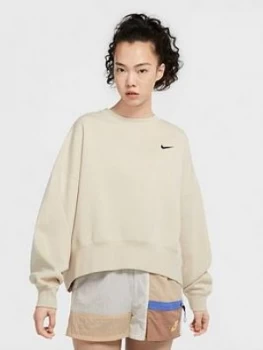 image of Nike NSW Trend Sweatshirt - Oatmeal , Oatmeal, Size XS, Women