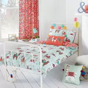 Image of Riva Home Llamarama Duvet Cover Set (Single) (Multicolour) - Multicolour