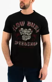 Image of Rokker Slow Burn T-Shirt, Black Size M black, Size M