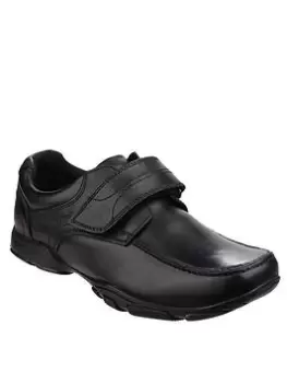 Image of Hush Puppies Freddy II Strap Back To School Shoe - Black, Size 1 Older