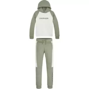 image of Calvin Klein Modern CLR Block Hoodie Set - Green