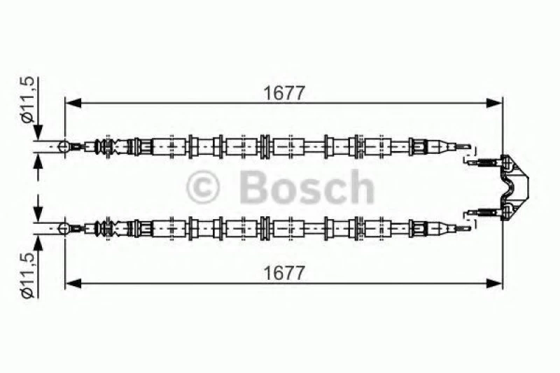 Image of Bosch 1 987 482 141 Brake Cable 1677mm Cable,parking brake (124)