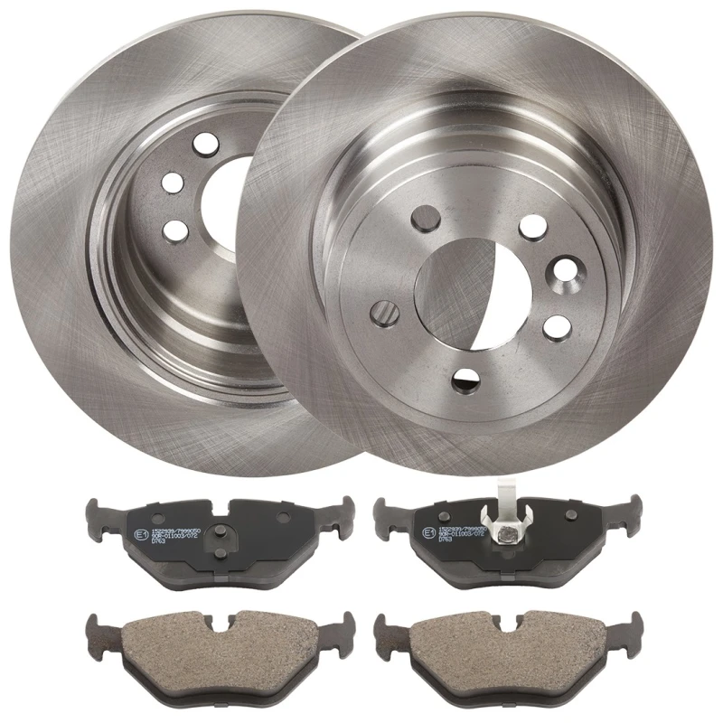 Image of RIDEX 3405B1850 Brake disc and pads set Rear Axle, Brake Disc Type: Solid, excl. wear warning contact Brake Set,disc brakes (3405)