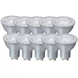 image of 7 Watts GU10 LED Bulb Silver Spotlight Daylight Dimmable, Pack of 10