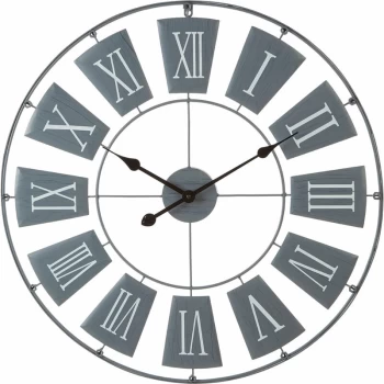 Image of Wall Clock Grey / Black Finish Frame Clocks For Living Room / Bedroom / Contemporary Style Round Shaped Design Metal Clocks For Hallways 4 x 90 x 90