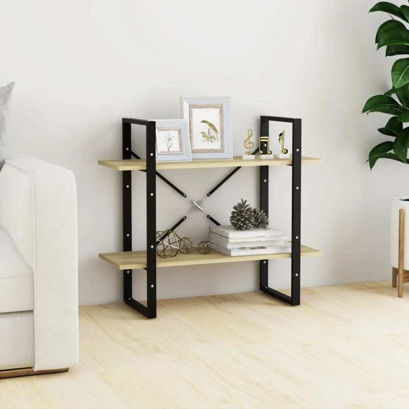 Image of VIDAXL Vidaxl - 2-Tier Book Cabinet Sonoma Oak 80x30x70cm Engineered Wood 8720286567401