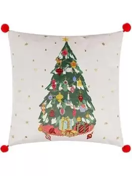 image of Furn Deck The Halls Christmas Tree Cushion