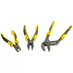 image of Stanley XMS22PLIER3 3 Piece DynaGrip Plier Set 250mm, 180mm, 160mm