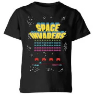 image of Space Invaders Game Screen Kids T-Shirt - Black - 11-12 Years