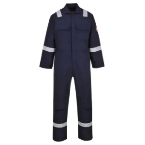 image of Biz Weld Mens Iona Flame Resistant Coverall Navy Blue 2XL 34"