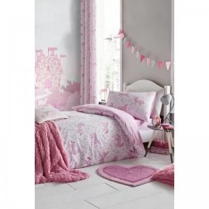 Image of Folk Unicorn Pink Reversible Duvet Set