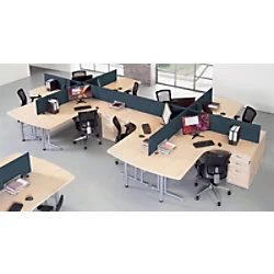 Image of Dams International Desk Screen ES1200S-C Black 1,200 x 400 mm