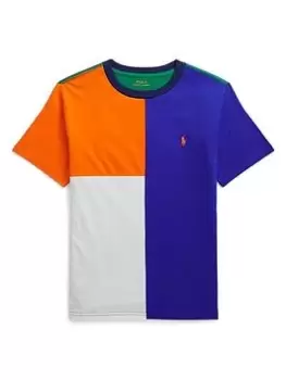 Image of Ralph Lauren Boys Colour Block T-Shirt - Multi, Size 16 Years=Xl