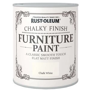 Image of Rust-Oleum Chalk white Chalky effect Matt Furniture Paint 2.5L