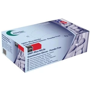Image of Examination Gloves Powder free Nitrile Latex free Tear resistant Size Small Blue 1 x Pack of 200 Gloves