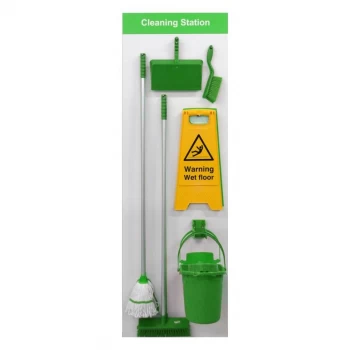 image of Spectrum Industrial Shadowboard Cleaning Station B Green SB-BD02-GR