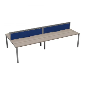 Image of CB 4 Person Bench 1600 x 780 - Grey Oak Top and Silver Legs