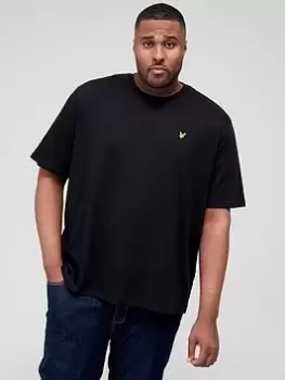 Image of Lyle & Scott Big & Tall Plain T-Shirt - Black, Size 2XL 54/56, Men