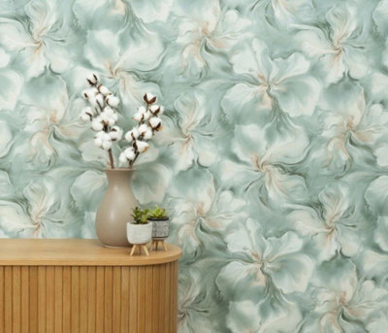 Image of Erismann Liquid Aura In Green Vinyl Wallpaper