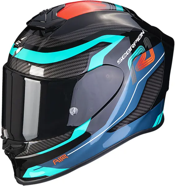 image of Scorpion Exo-R1 Evo Air Vatis Black-Blue-Red Full Face Helmet XL