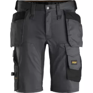Image of Snickers 6141 Allround Work Stretch Slim Fit Holster Pockets Shorts Grey / Black 31"