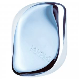 image of Tangle Teezer Compact Styler Detangling Hairbrush Sky Blue Delight Chrome