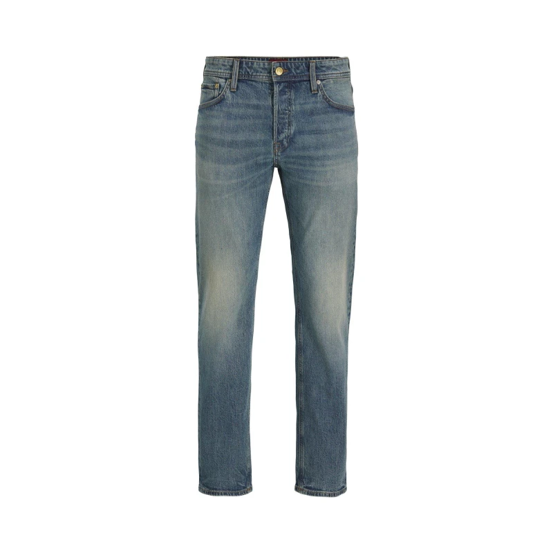 Image of Jack and Jones & Jones Mike tapered fit jean in mid wash Blu Blue Denim male 34W/34L