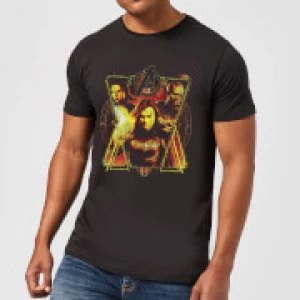 image of Avengers Endgame Distressed Sunburst Mens T-Shirt - Black