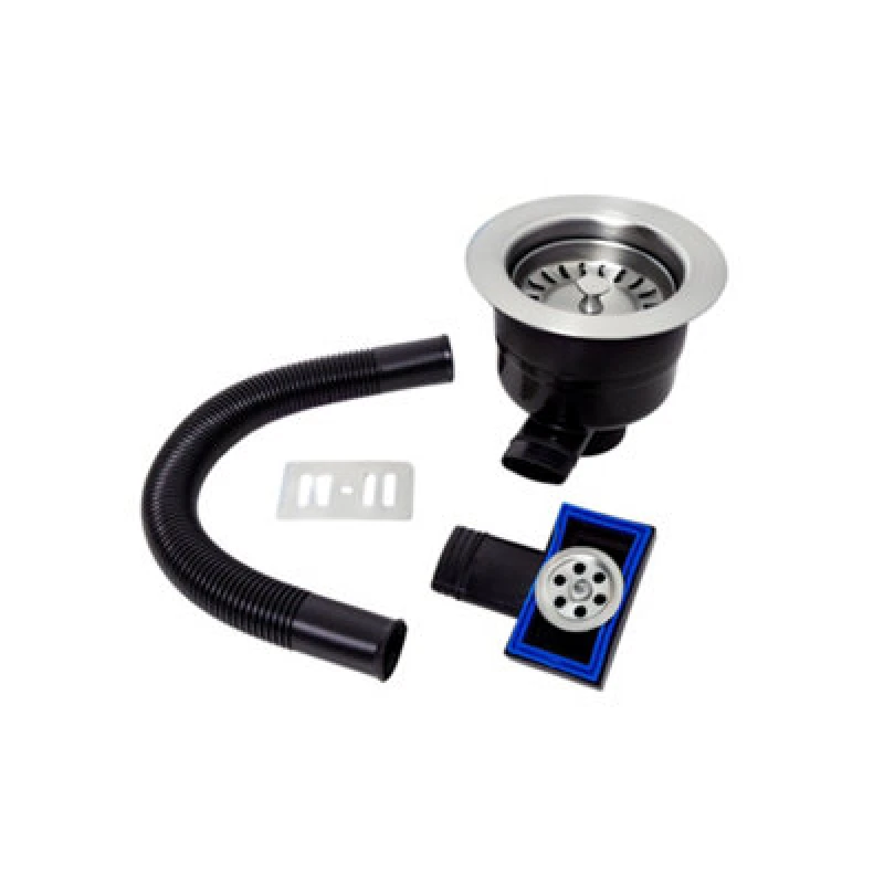 Image of Balterley Round Kitchen Sink Strainer Waste With Overflow, Top Fix Installation, 231 X 114 X 214mm, Chrome