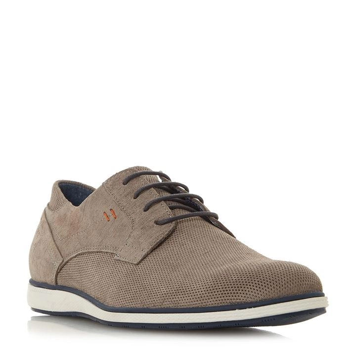 Image of Dune Brown 'Bamfield' Perforated Derby Shoes - 7
