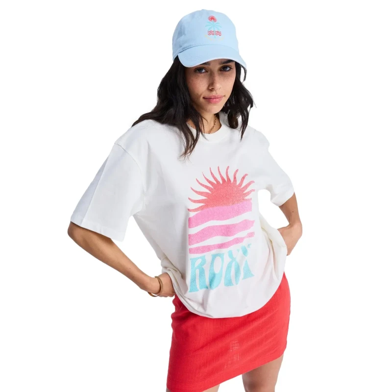 Image of Roxy Womens T-Shirt Roxy Hangloose Poster Blanc Female L
