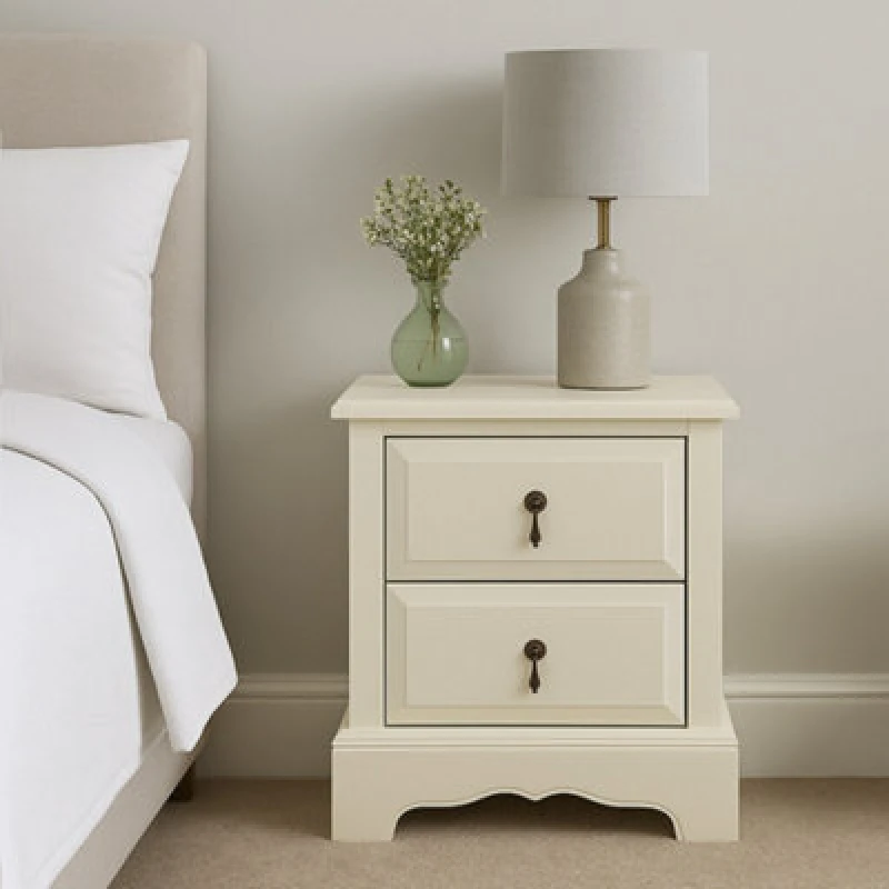 Image of Premier Housewares Florence 2 Drawer Chest, Muted Ivory Finish Cream