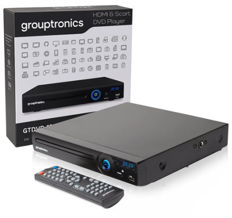 Image of Grouptronics Multi Region DVD Player & Karaoke Player with HDMI Black unisex