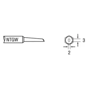 Image of Weller Ntgw Tip, Soldering Iron, Conical, 2Mm