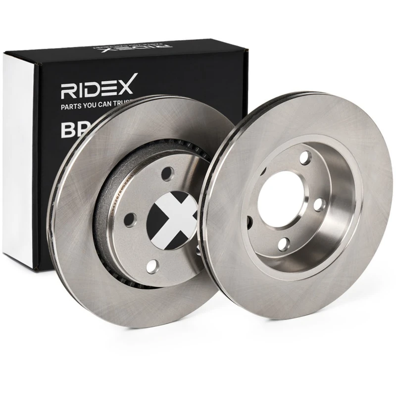 Image of RIDEX 82B0997 Brake disc Rear Axle, Vented, Cast Iron, Uncoated, Untreated, without bolts/screws Cast Iron Brake Disc (82)