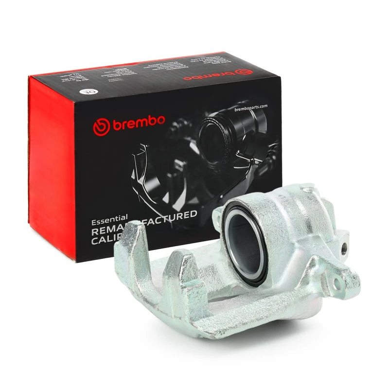Image of BREMBO F 61 165 Brake caliper ESSENTIAL LINE Front Axle Right Grey Cast Iron Brake Caliper (78)