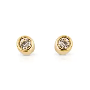 image of JG Signature Gold Plated Clear Crystal Small Stud Earrings