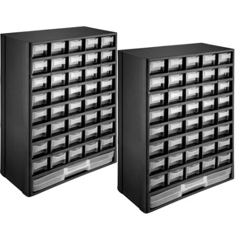 Image of tectake Storage Bins Rack Set Of 2 - Black/White Multicolor Unisex