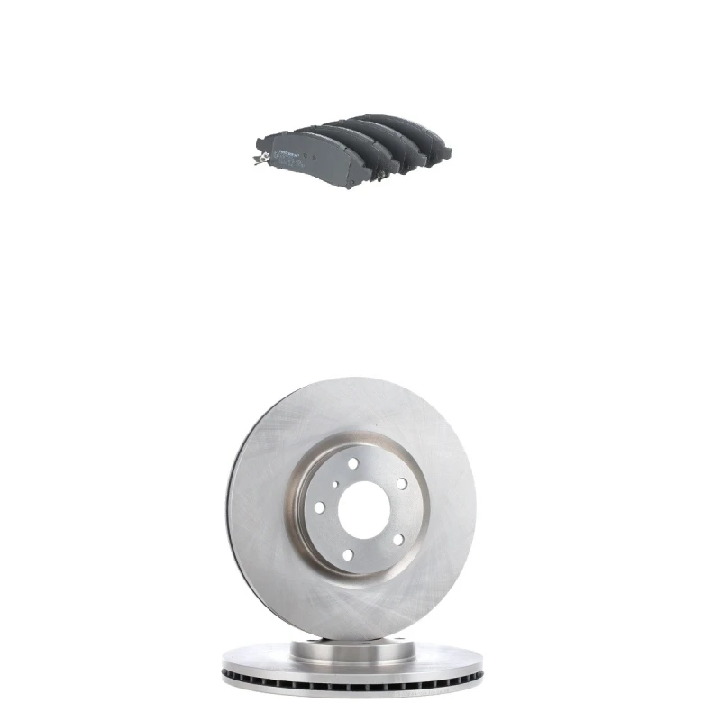 Image of RIDEX 3405B2653 Brake disc and pads set Front Axle, Brake Disc Type: internally vented, with acoustic wear warning Brake Set,disc brakes (3405)