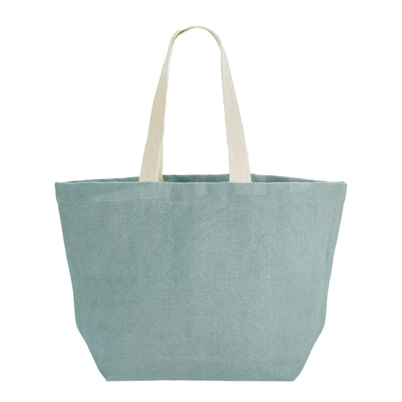 Image of Westford Mill Womens Washed Jute Tote Bag in Duck Egg Blue Duck Egg Blue Female One Size