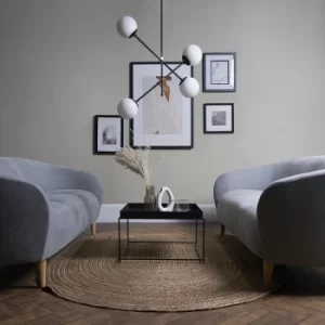 Image of Cassini 4 Way Gold Cross Ceiling Bar with White Globe Shades