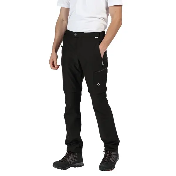 Image of Regatta Mens Highton Zip Off Polyamide Walking Trouser Short 36 - Waist 36' (91.5cm), Inside Leg 31' BLACK REG164-800-36R
