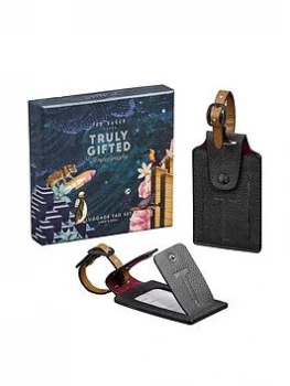 Image of Ted Baker Mens Luggage Tag Set Ted's World, One Colour, Men