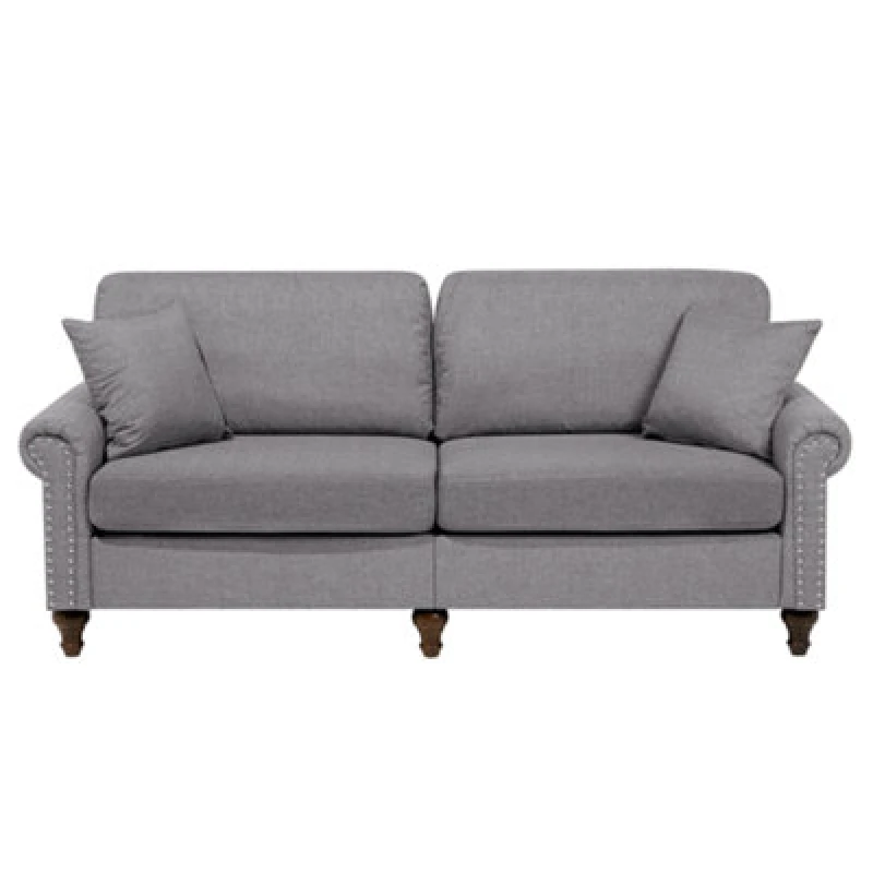 Image of Beliani Sofa 3 Seater Otra Fabric Light Grey