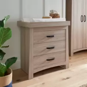 Image of CuddleCo Isla 3 Drawer Chest & Changing Unit, Ash Ash (Brown)