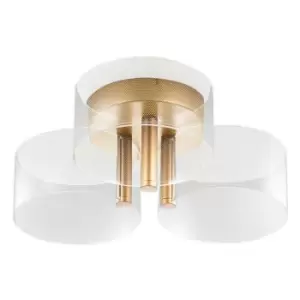 Image of Merano - Hayward Integrated LED Semi Flush Light Brass Gold Metal LED 20.5W 950Lm 3000K