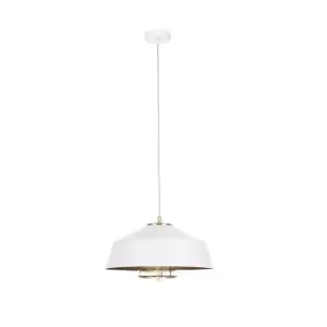Image of Electra Dome Pendant Ceiling Light Gold, White, 34cm, 1x E27