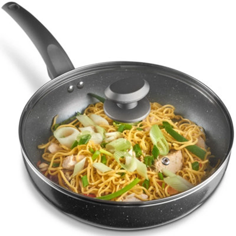 Image of VonShef VonShef - 28cm Marble Wok Grey unisex One Size