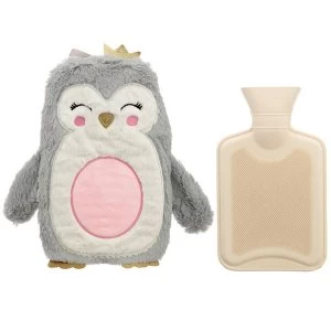 image of Plush Penguin with Crown 1L Hot Water Bottle